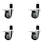Service Caster 3.5'' Thermoplastic Rubber Swivel 1-3/4'' Expanding Stem Caster Set Total Lock Brake, 4PK SCC-EXTTL20S3514-TPRB-134-4 - alternate 1
